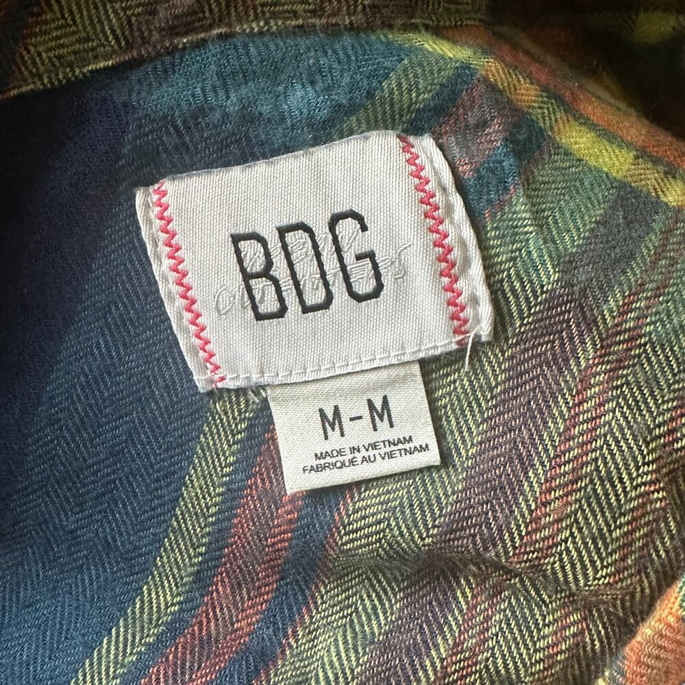 BDG Urban Outfitters Long Sleeve Button Down, Plaid Flannel, Womens M - Picture 9 of 10